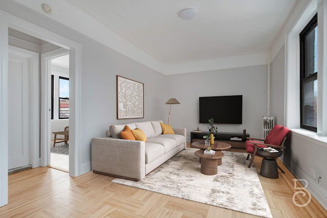 37-16 83rd St Unit 4E, Jackson Heights, NY 11372 - living room featuring baseboards