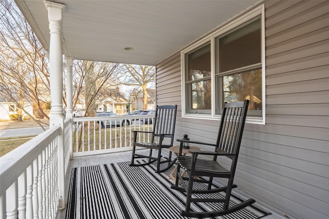 deck with covered porch