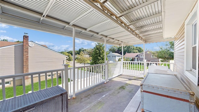 view of patio with a residential view