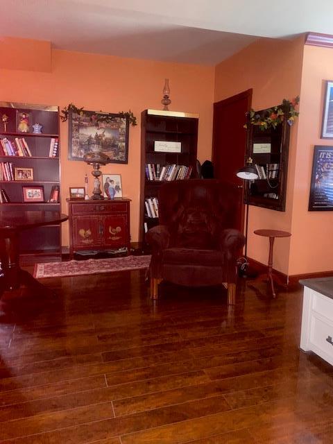 sitting room with wood finished floors