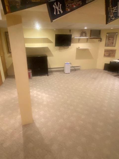 view of finished basement