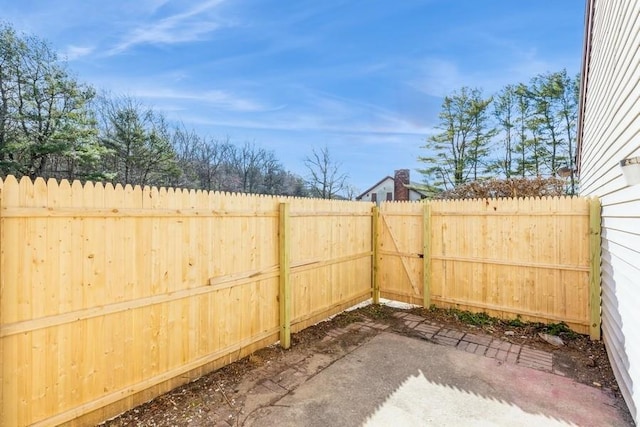 view of yard featuring a patio area and a fenced backyard