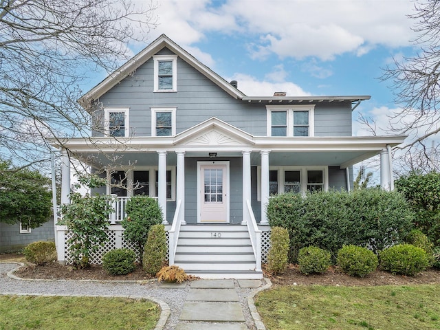 view of front of property with a porch