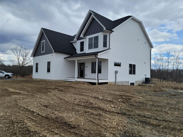 472 Wheeler Rd, Florida, NY 10921 - exterior space with a porch, cooling unit, and roof with shingles