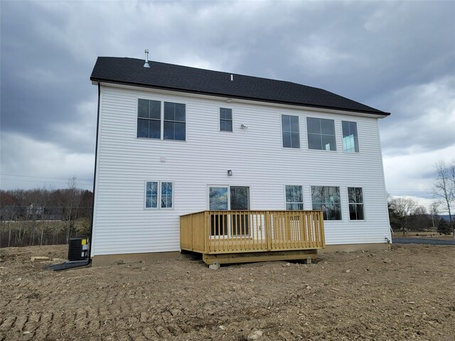 472 Wheeler Rd, Florida, NY 10921 - back of property with central AC unit and a deck