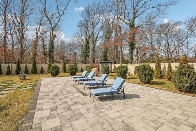 view of patio / terrace featuring a fenced backyard