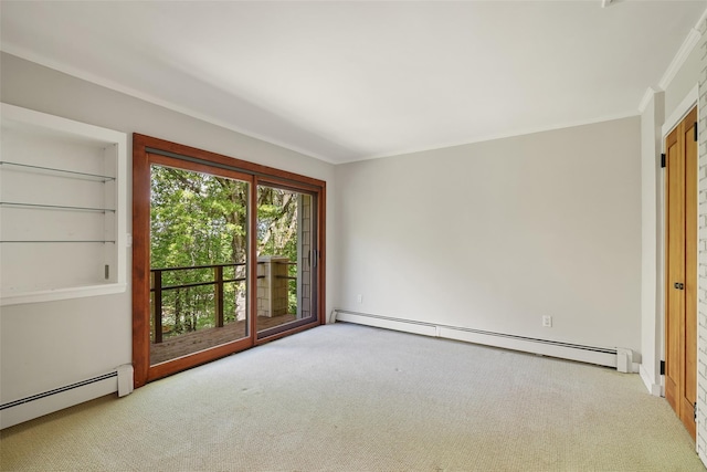 25 Moseman Ave, Katonah, NY 10536 - carpeted spare room featuring baseboard heating and crown molding