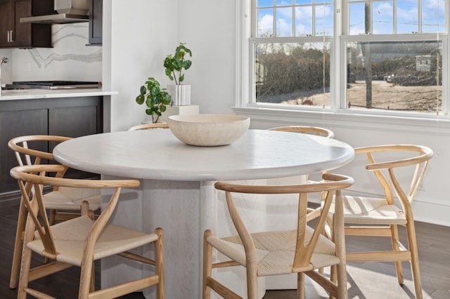 dining room with wood finished floors