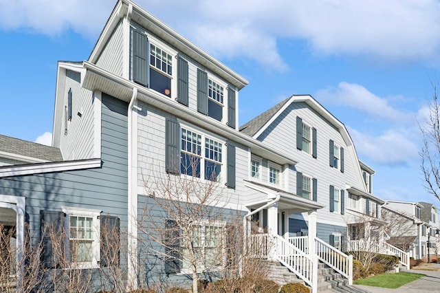 view of front of property with a residential view