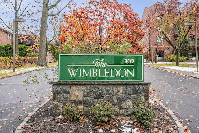 view of community sign