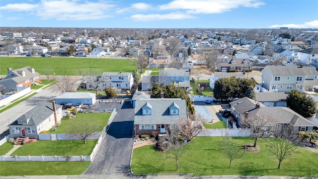 bird's eye view featuring a residential view