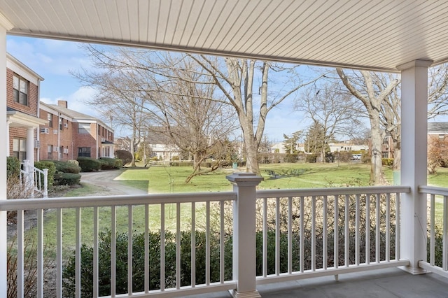 balcony with a residential view