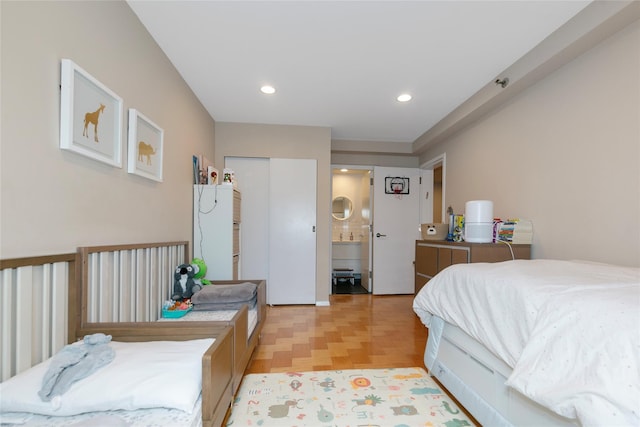 bedroom featuring recessed lighting