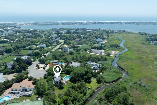 29 Stillwaters Ln, Westhampton Beach, NY 11978 - aerial overview of property's location with a large body of water