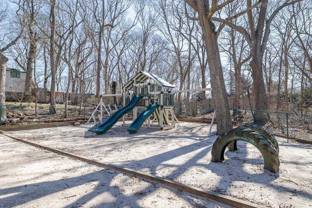 communal playground with fence