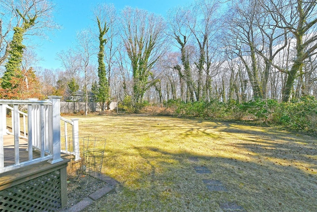 view of yard with fence