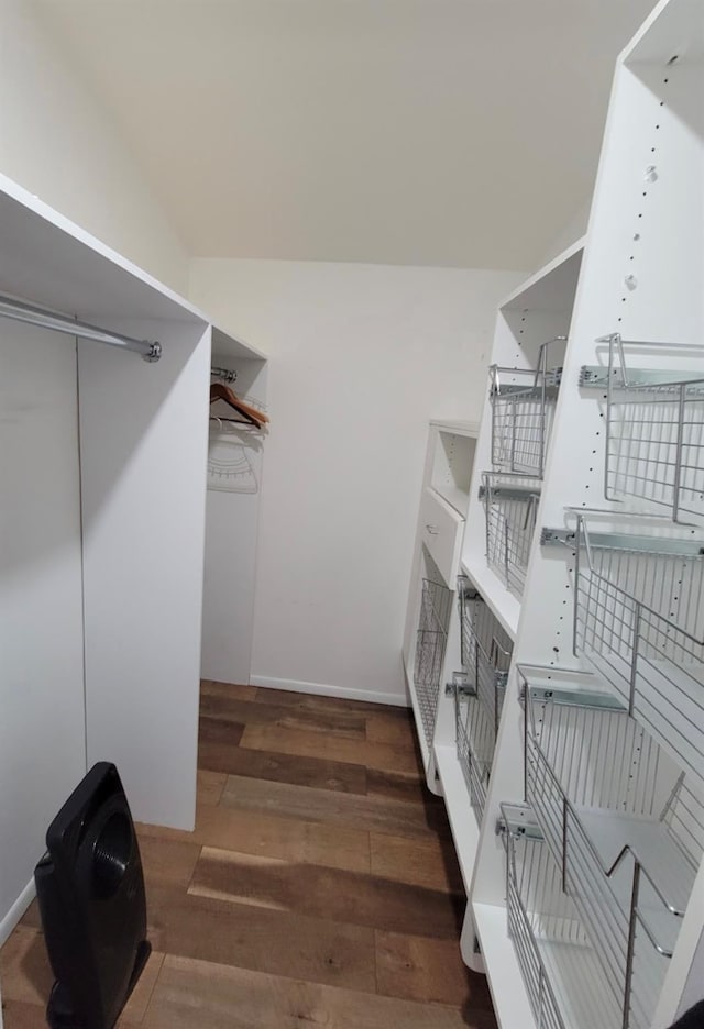 spacious closet featuring wood finished floors