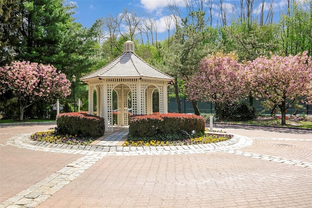 view of community featuring a gazebo