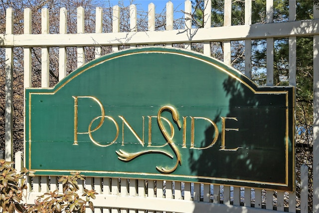 view of community sign