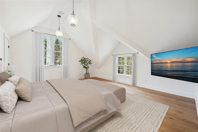 57 Old Orchard Ln, Scarsdale, NY 10583 - bedroom with wood finished floors, baseboards, and lofted ceiling