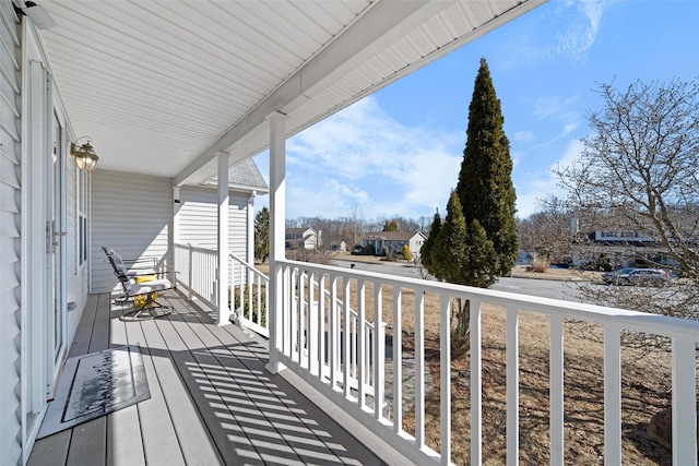 deck featuring a porch