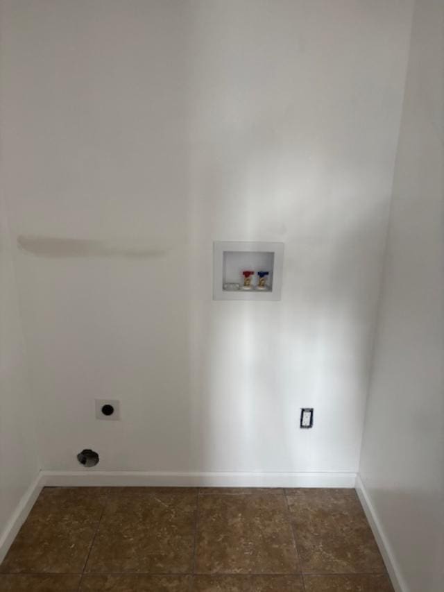 laundry room with laundry area, baseboards, washer hookup, and hookup for an electric dryer