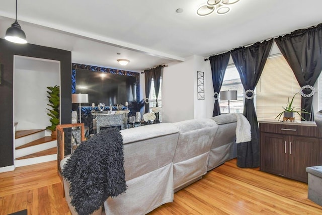 bedroom with light wood-type flooring