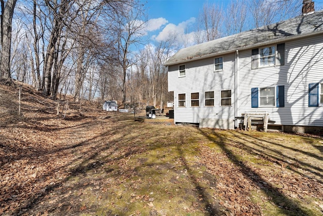 exterior space with a chimney