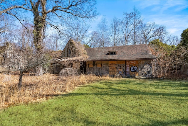 2340 Cedar Swamp Rd, Brookville, NY 11545 - exterior space with a yard and stone siding