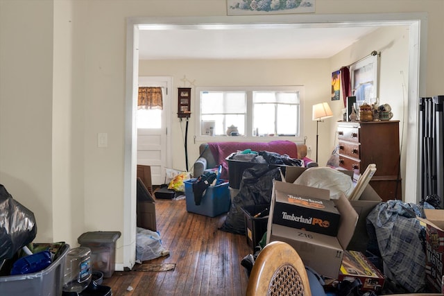 interior space with dark wood finished floors