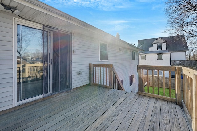 wooden terrace with fence