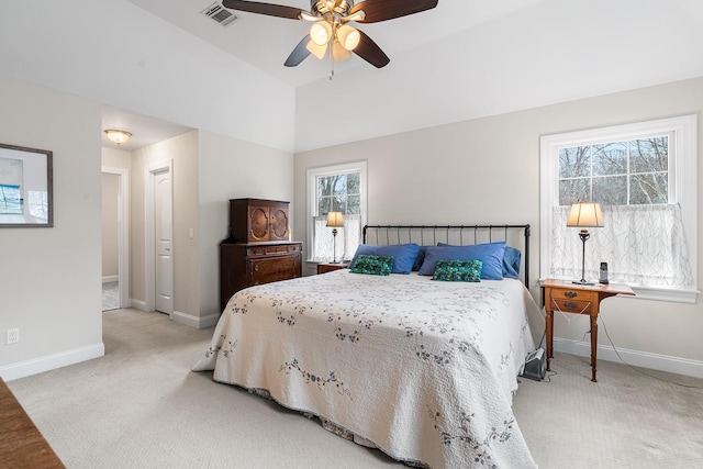 380 Hickory Rd, Southold, NY 11971 - bedroom featuring visible vents, light carpet, and multiple windows