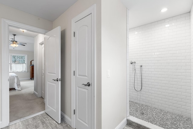 380 Hickory Rd, Southold, NY 11971 - full bath with baseboards and tiled shower