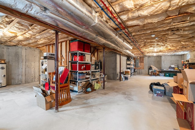 380 Hickory Rd, Southold, NY 11971 - unfinished below grade area featuring electric panel and water heater
