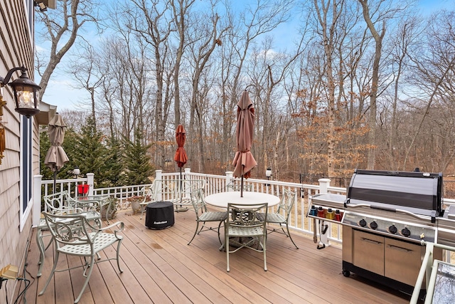 380 Hickory Rd, Southold, NY 11971 - deck with outdoor dining area and grilling area