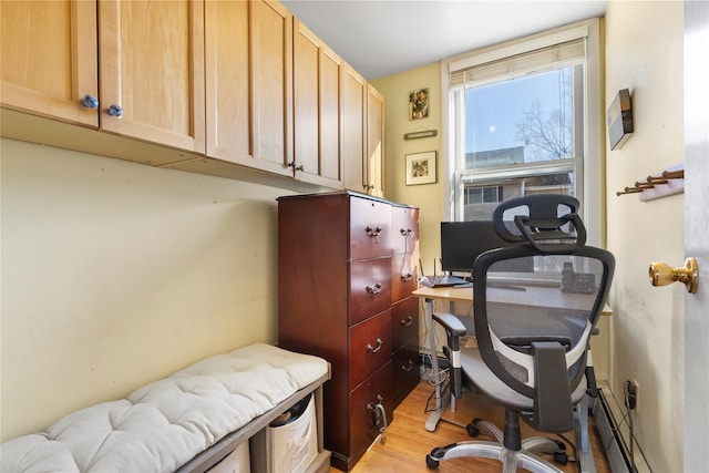 office area featuring light wood-style floors