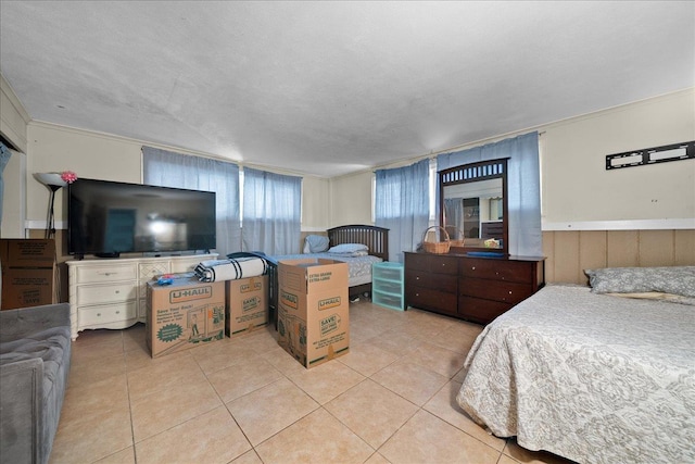 bedroom with tile patterned floors