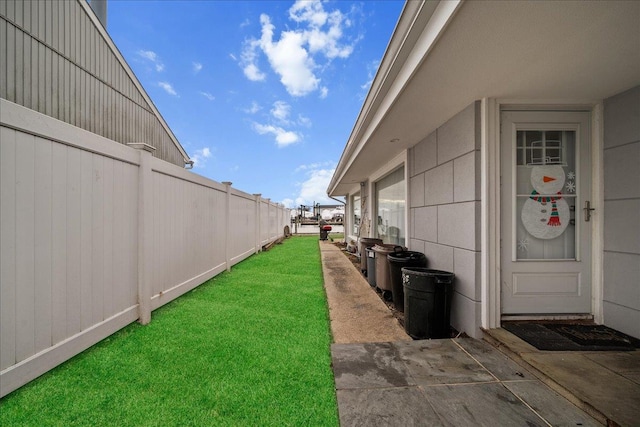 view of yard featuring fence