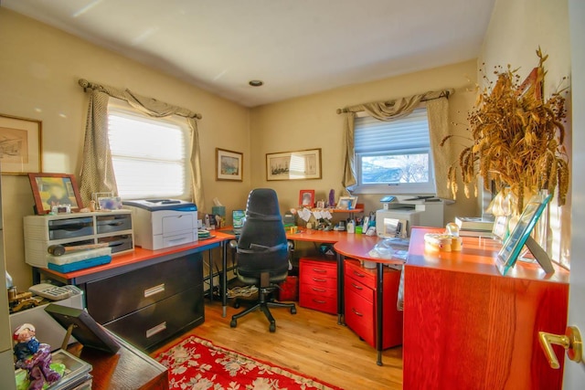 office with wood finished floors