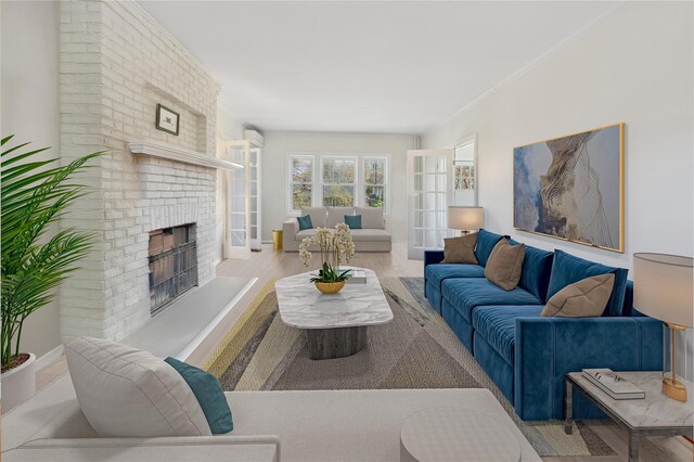 119 Cassilis Ave, Bronxville, NY 10708 - living room with a fireplace, baseboards, and wood finished floors