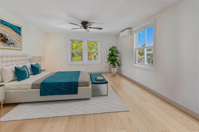 119 Cassilis Ave, Bronxville, NY 10708 - bedroom featuring a wall mounted air conditioner, multiple windows, and baseboards