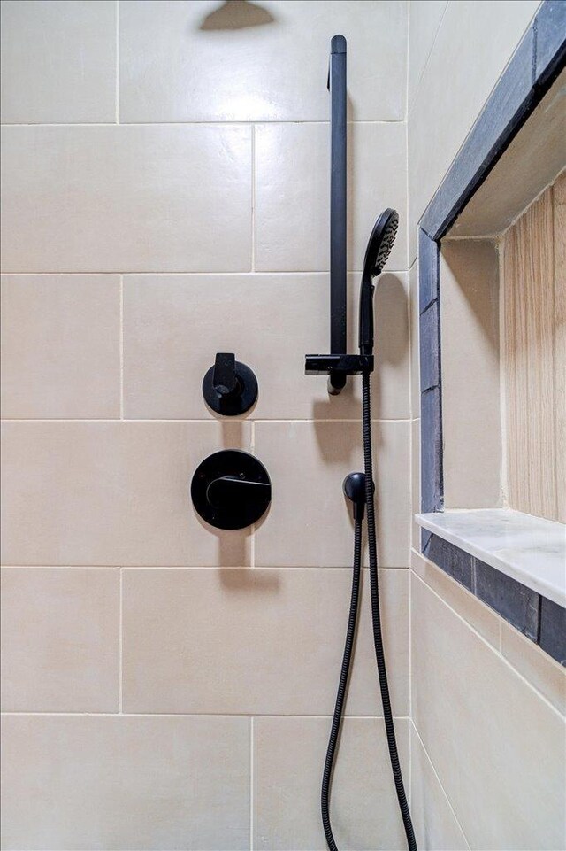 details with tiled shower