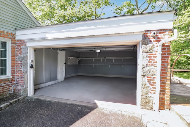 garage with driveway