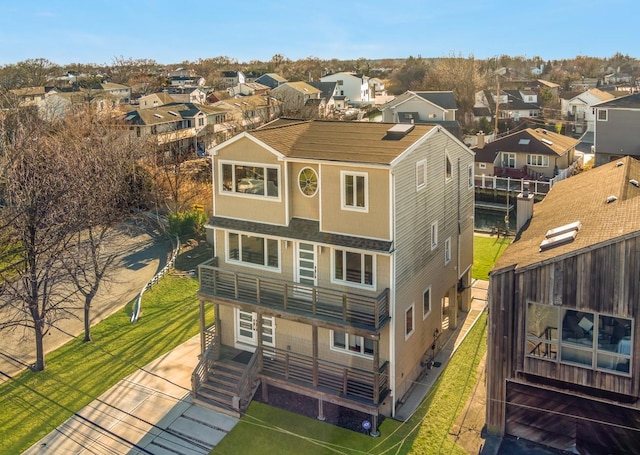 bird's eye view with a residential view