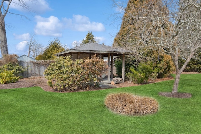 view of yard featuring a gazebo