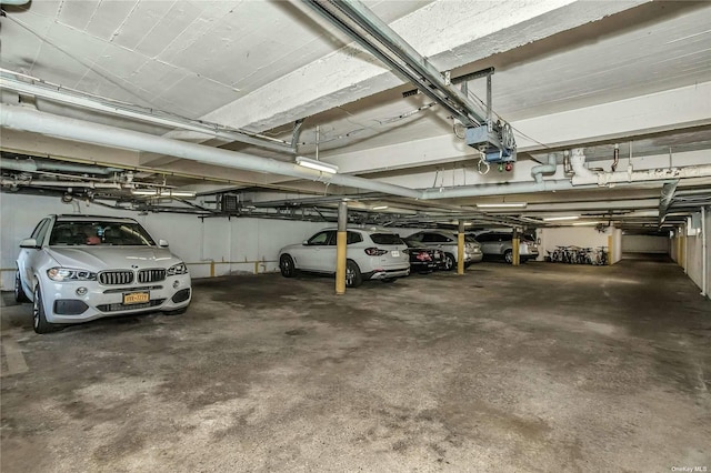 parking deck with a garage door opener