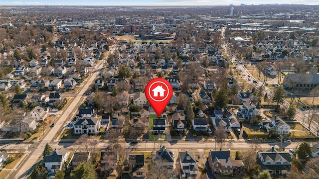 drone / aerial view featuring a residential view