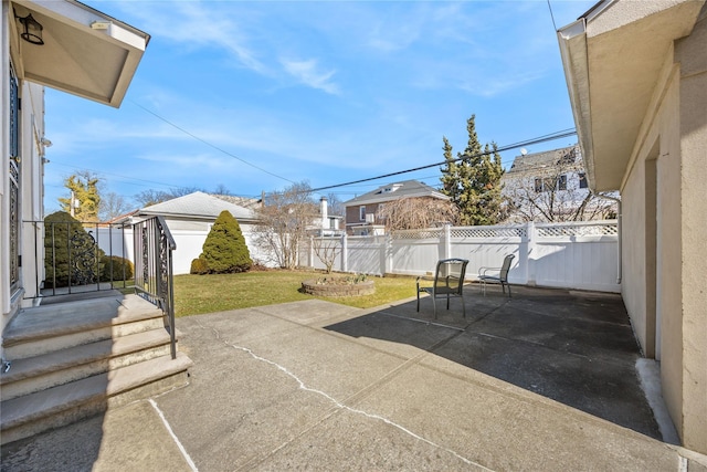 view of patio / terrace with fence