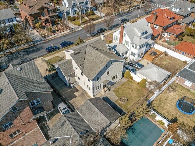 aerial view with a residential view