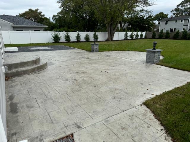 view of patio featuring a fenced backyard